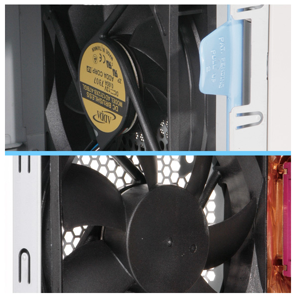 1 x front 120 mm fan & 1 x rear 120 mm fan